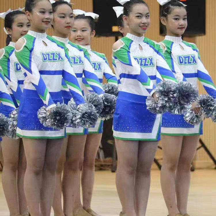 啦啦操服装女童男童校园六一演出服亲民款花球技巧啦啦操