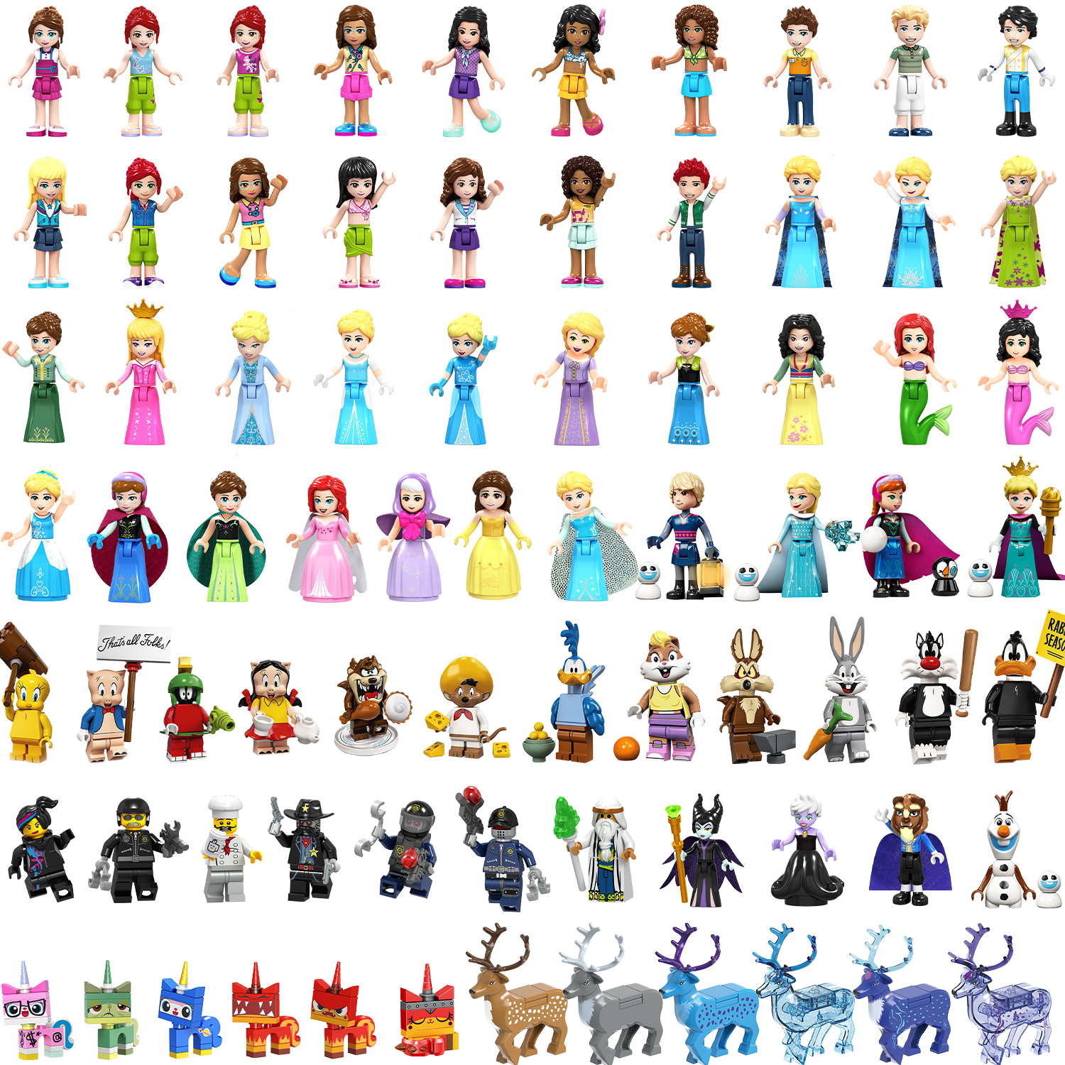 中国积木兔八哥达菲傻大猫小积木