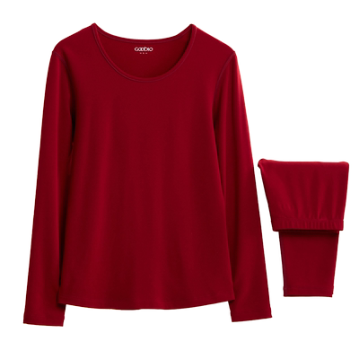 歌帝长袖长裤女爱豆绒柔芯圆领