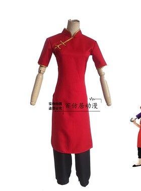 银魂神乐旗袍中国妹cosplay服饰练功服日常常服漫服红色款