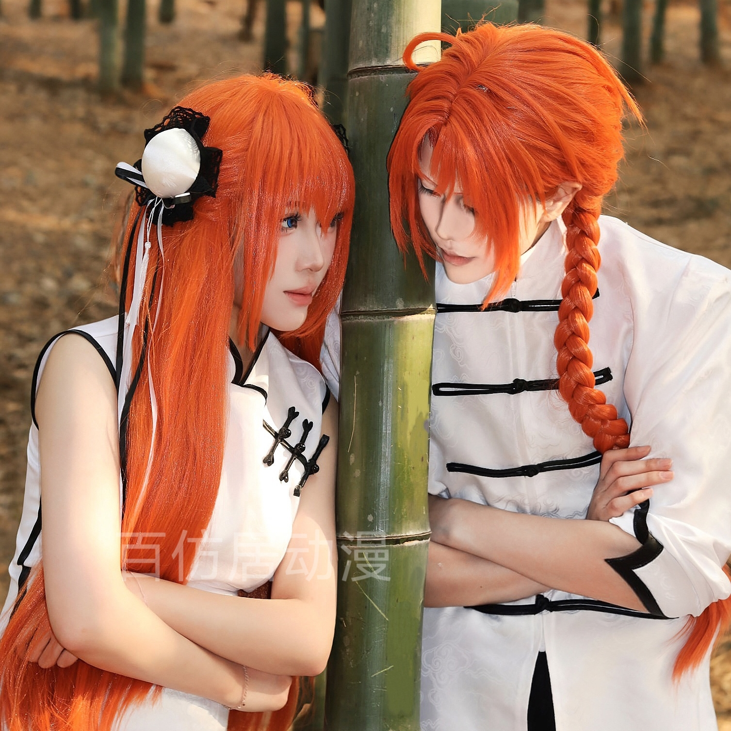 银魂神乐旗袍中国妹cosplay服饰双神白色款