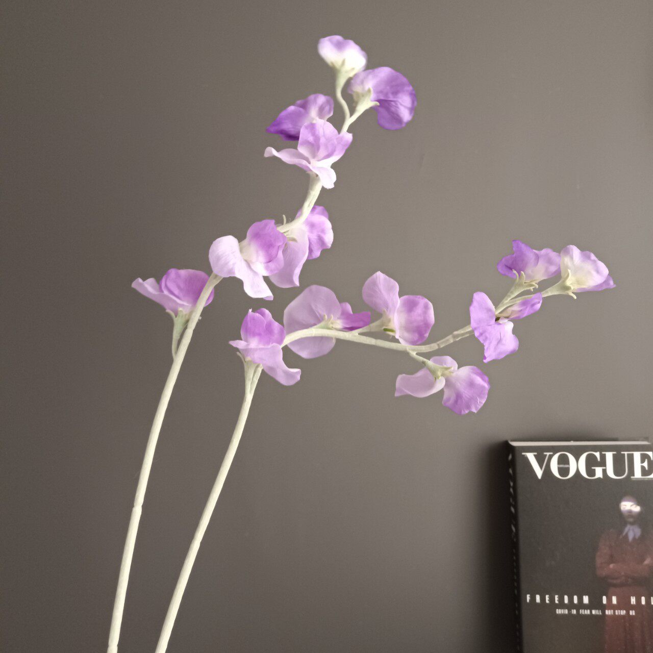 北欧家居装饰香豌豆花荷兰豆花假花 客厅茶几摆设花束植毛豌豆花