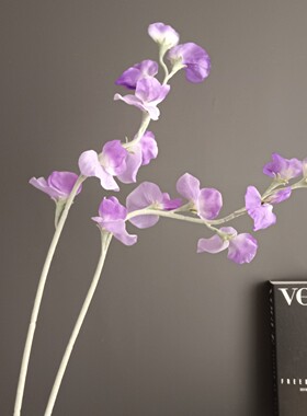 北欧家居装饰香豌豆花荷兰豆花假花 客厅茶几摆设花束植毛豌豆花