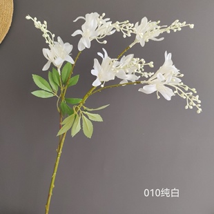 仿真花北欧野竹花夹竹桃花 家居样板间婚庆设计装饰境外货源假花