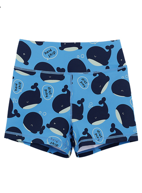 HARDSHIP｜鲸鱼 运动速干健身房外穿短裤 原创海洋风蓝色女三分裤