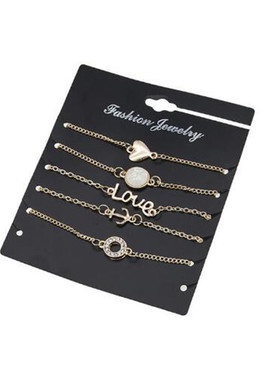 love欧美朋克风船锚爱心手链