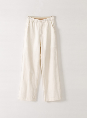 玛洛薇 M-82089 薄款亚麻直筒长裤女