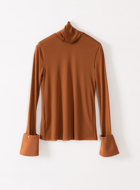 玛洛薇 M-12207 高领弹力打底T恤女