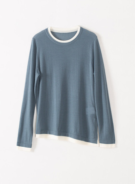 玛洛薇 M-36120 圆领长袖羊毛套头针织衫女