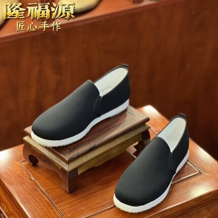 正品老北京纯手工反绱高档礼服呢千层底布鞋 圆头透气 一脚蹬男鞋