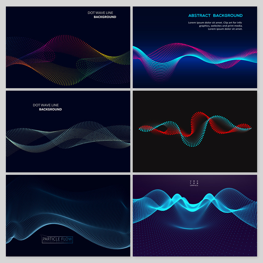 未来科技波浪曲线粒子eps矢量素材