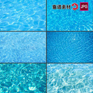 夏季蓝色水平面水面泳池水波纹波光粼粼高清背景图片设计素材
