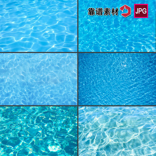夏季蓝色水平面水面泳池水波纹波光粼粼高清背景图片设计素材