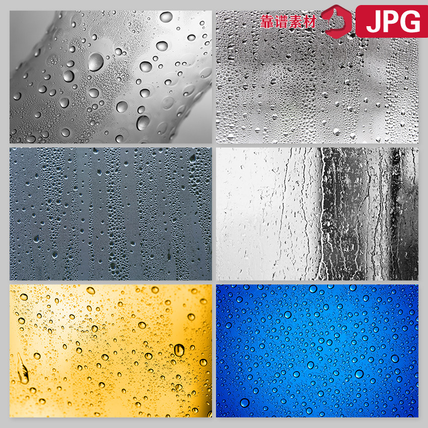 水珠水滴玻璃镜面朦胧效果纹理背景图片设计素材