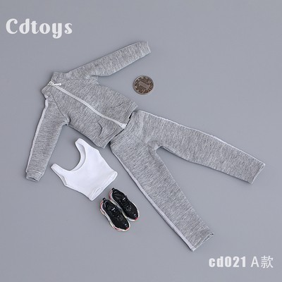 现货 cdtoys cd021 1/6兵人衣服 岚tbl包胶女素体 运动服套装