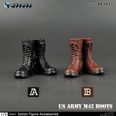 ZYTOYS 1/6 ZY1027 WWII 二战美军M42靴子 越战鞋子兵人模型 现货