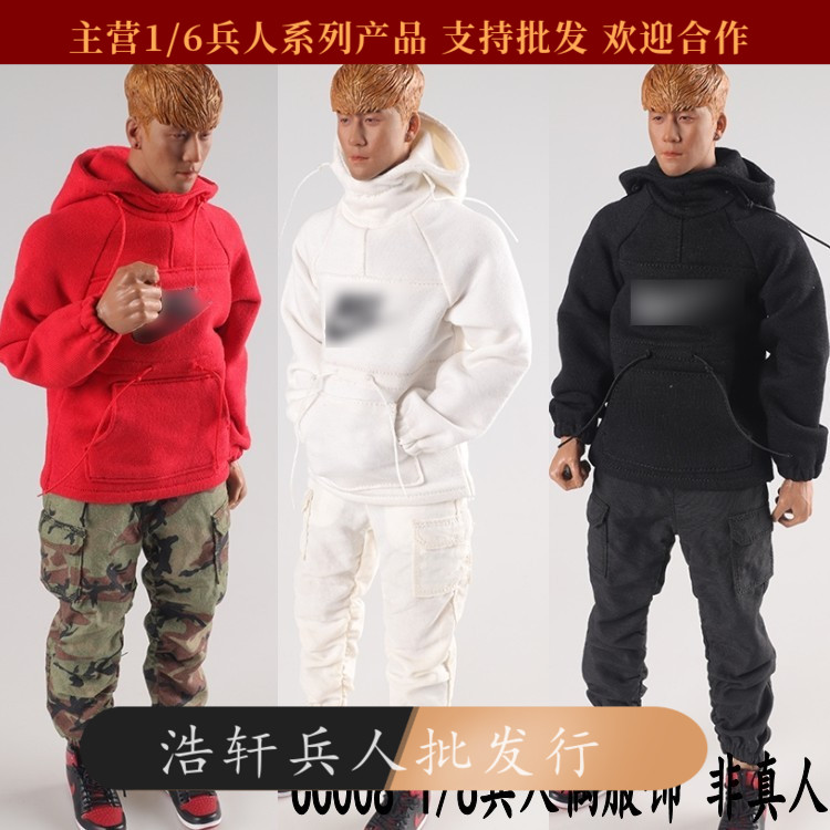 现货CCTOYS 1/6男兵人 CC008 潮流运动上衣连帽衫外套卫衣运动服