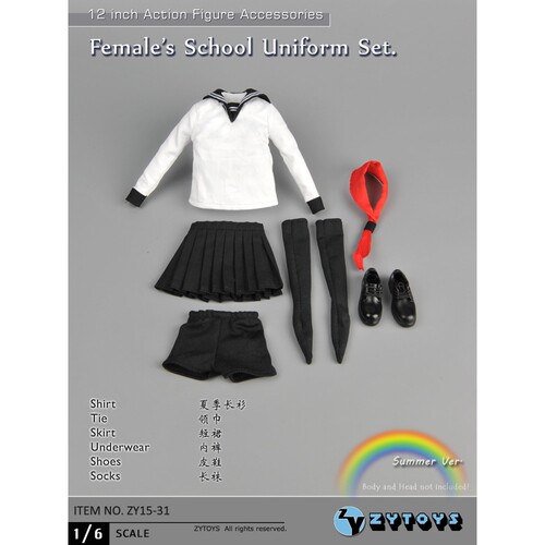 ZYTOYS 1/6 学生装 夏装 ZY15-31 BJD OBJ JK 手办 娃娃 兵人模型
