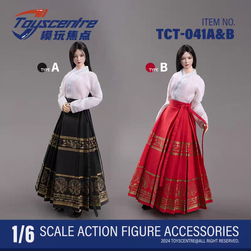 现货TCT-041女款 1/6 马面裙 新中式套装 兵人模型 娃圈古装衣服