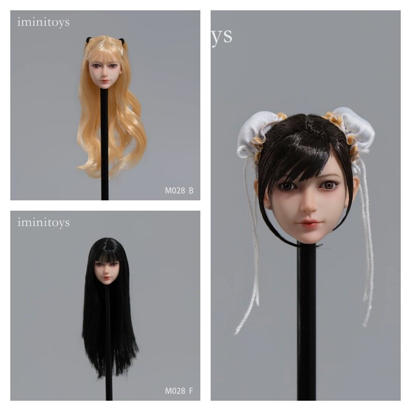 Iminitoys M028可动眼头雕 白肤色 1/6女兵人头雕 萱 美少女头雕