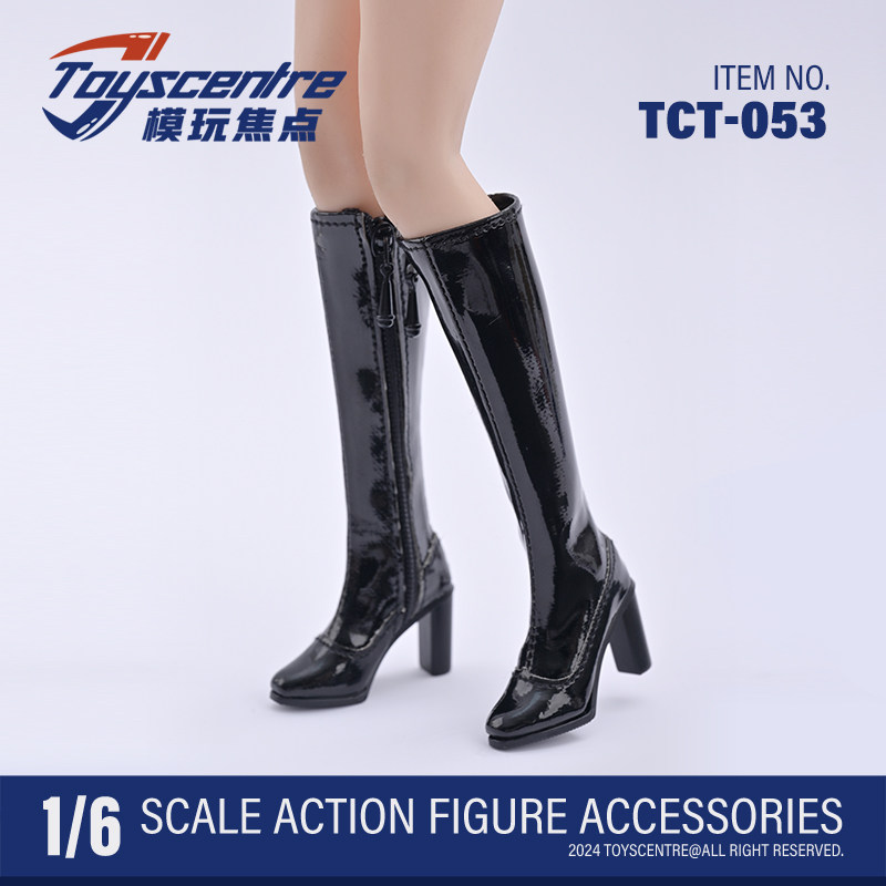 TCT-053 1/6女兵人高筒靴长靴方头高跟鞋子女靴空心 模型现货图片