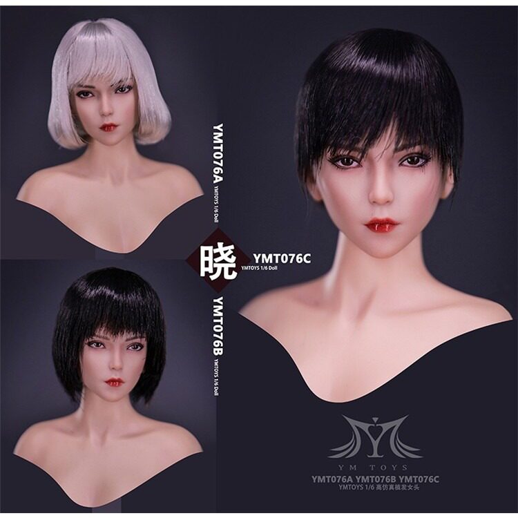 现货1/6兵人酷女头适合包胶素体