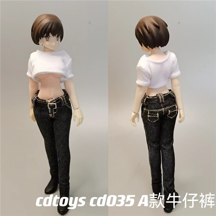 1:12T恤牛仔裤短裤套装