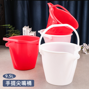 红色尖嘴桶农用施肥浇水桶手提无盖塑料水桶大容量加厚浇花浇菜桶