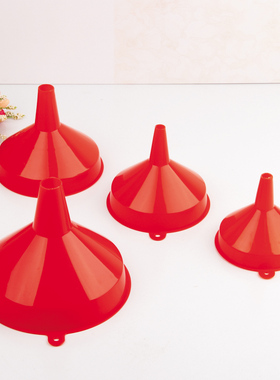 唯真百货 红色塑料大口径漏斗酱油酒液体分装工具多功能油壶漏斗