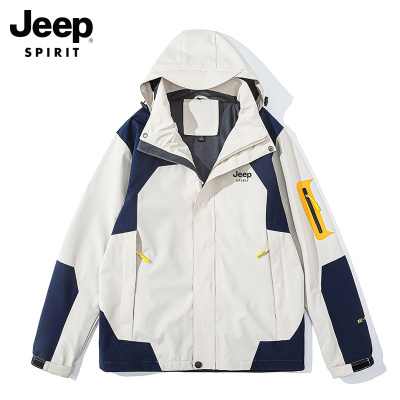 吉普外套男款春秋季防风防水冲锋夹克2025新款宽松休闲男装上衣服