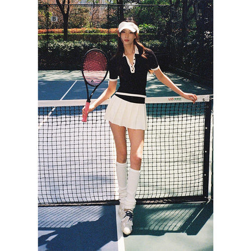 短袖上衣POLO衫百褶裙套装