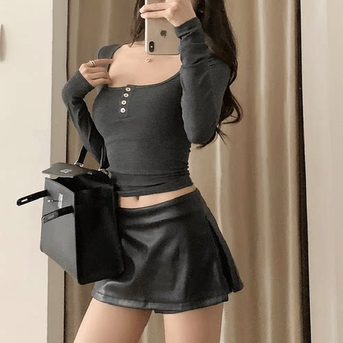 防走光包臀pu皮半身裙短裙