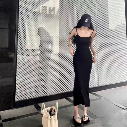 纯欲性感吊带连衣裙女夏辣妹曲线S修身显瘦包臀长裙子卡戴珊鱼尾