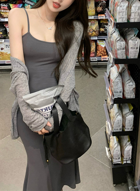 小个子修身POETWQNG长度友好S曲线美不挑身高的卡戴珊吊带鱼尾裙