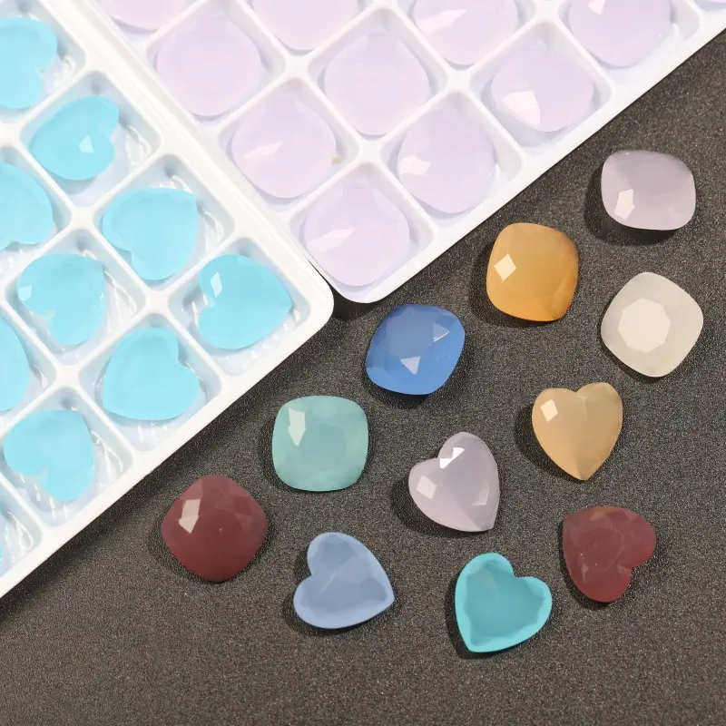 华子玉石10mm尖底肥方桃心美甲钻透色玉料方钻首饰发饰手工DIY钻,彩妆/香水/美妆工具,穿戴甲/甲片,淘宝优惠券,粉丝福利购,淘宝优惠卷