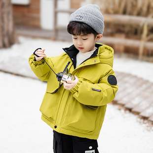 男孩三防棉服棉袄冲锋衣潮 2025新款 男童棉衣外套加厚冬季 儿童冬装