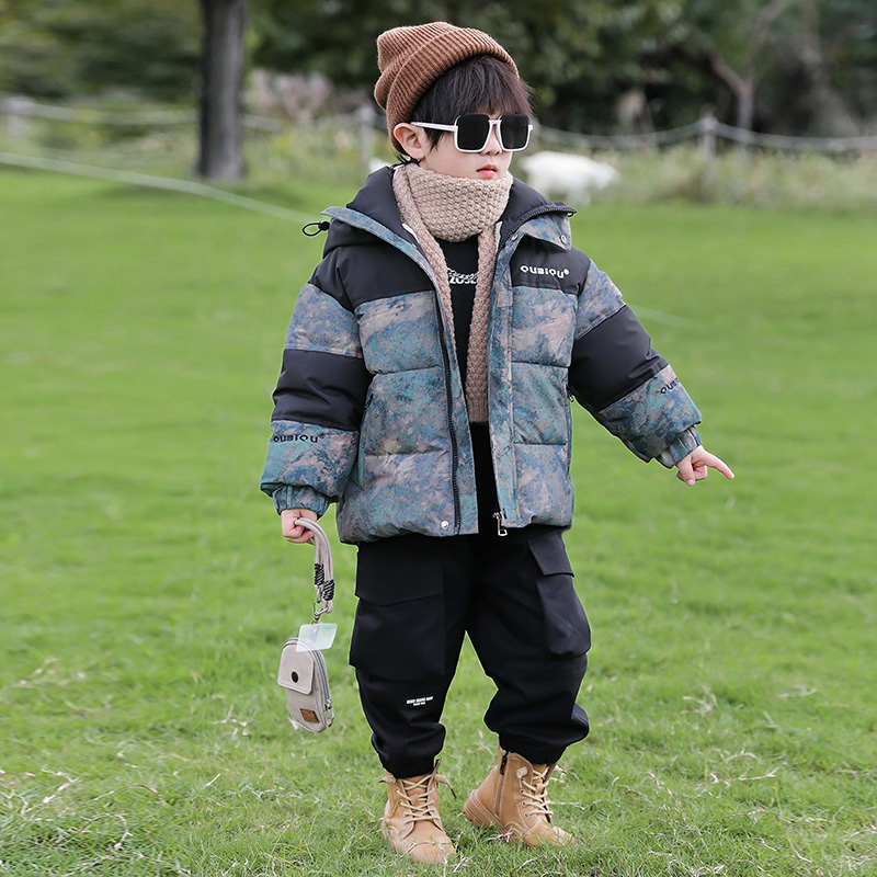 男童冬装加绒加厚棉衣儿童冬季羽绒棉服2025新款宝宝冬天保暖棉袄