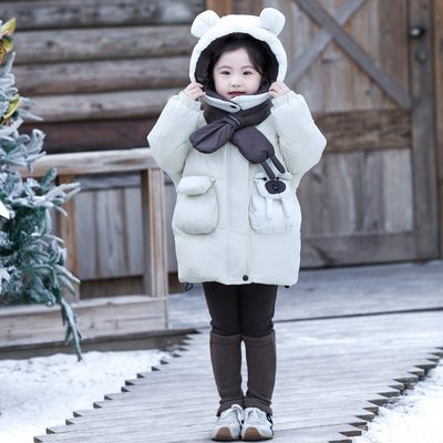 女童90白鸭绒羽绒服冬季新款