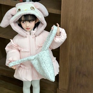 女童白鸭绒羽绒服冬季新款冬装儿童可爱加厚棉衣宝宝洋气保暖外套