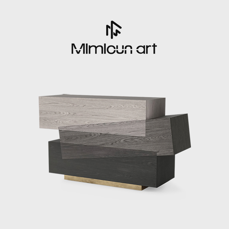 米米村ins极简艺术斗柜梳妆台一体储物柜设计师高级感实木餐边柜