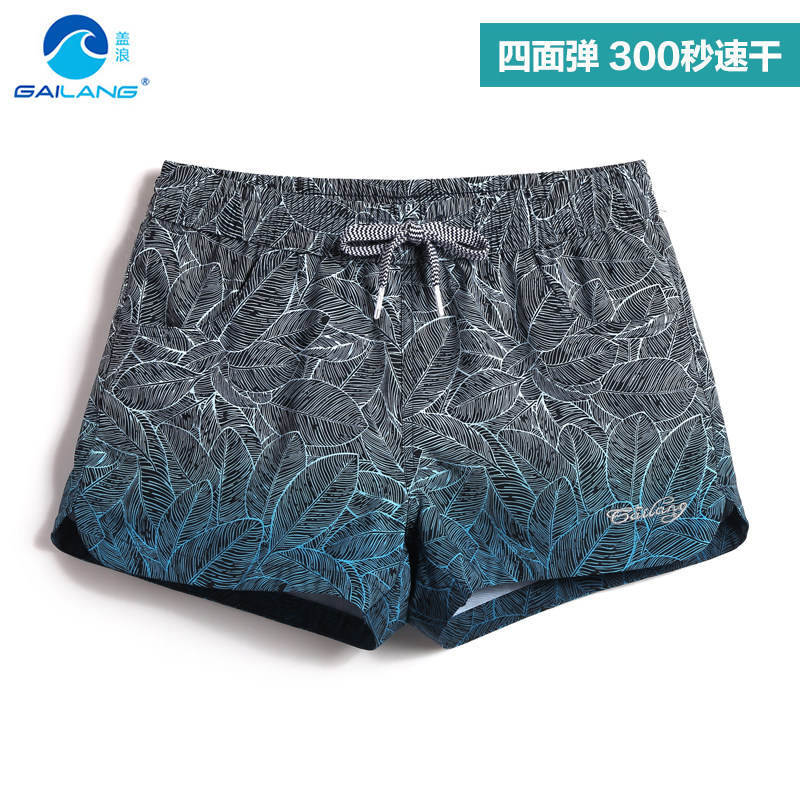 海边度假情侣沙滩裤女速干弹力运动短裤 冬季泡温泉平角泳裤