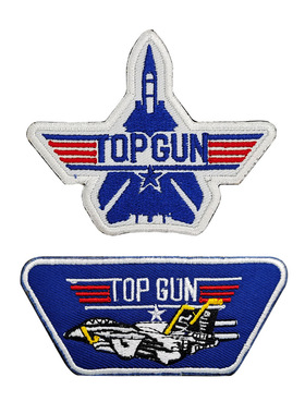 Top gun刺绣魔术贴飞机补丁士气徽章壮志凌云2布贴蓝色臂章 现货