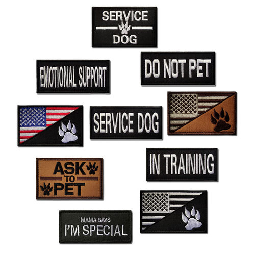 服务犬狗章宠物狗背带10件套 Do Not Pet刺绣魔术贴布贴K9狗爪