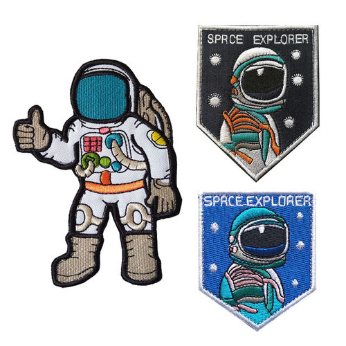宇航员太空探险 SPRCE EXPLORER刺绣魔术贴章航天员布贴现货