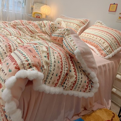 纱加绒a版全棉b版牛奶绒四件套