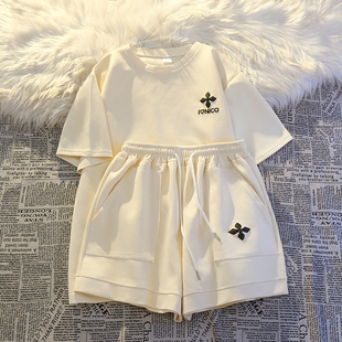 广东广州十三行韩货套装夏季新款大码宽松短袖短裤四季青高端女装