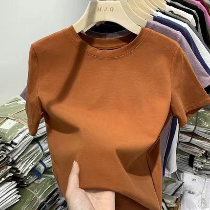 杭州四季青女装夏季韩版短款上衣宽松百搭短袖T恤女广州十三行女