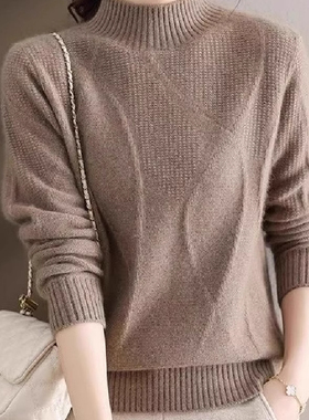 大狼毛衣女大郎大狼毛衣打衣衫女秋冬女士大郎的大浪不起球毛织