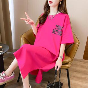 广东广州十三行爆款连衣裙夏季薄款中长款短袖T恤裙东莞虎门女装