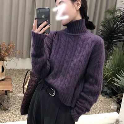 针织衫上衣秋冬东莞大朗毛衣不起球女新款广州十三行高领高端女装